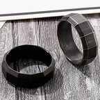 Vintage Stainless Steel Men's Finger-Rings Black Shell Ring For Men Boys Male Mens Jewellery 2022 Items