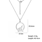 My Shape Punk Wolf Stainless Steel Necklace for Women Men Hollow Animal Wolf On The Hill Pendant Chain Choker Fashion Jewelry