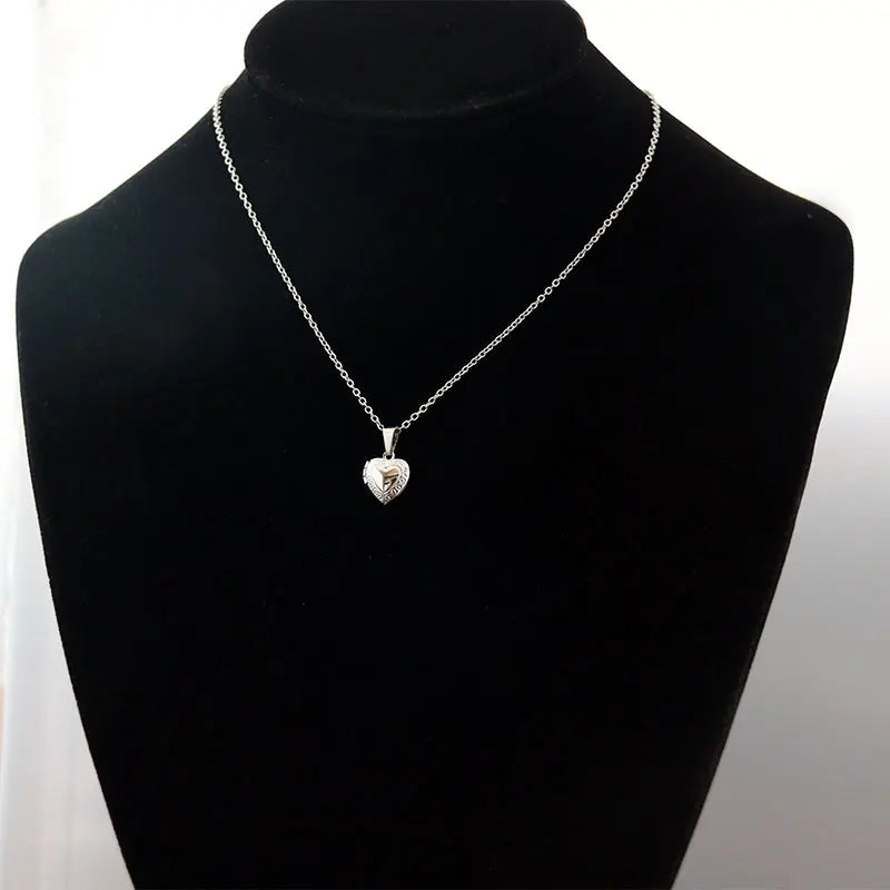 Tiny Heart Locket Pendant Necklace