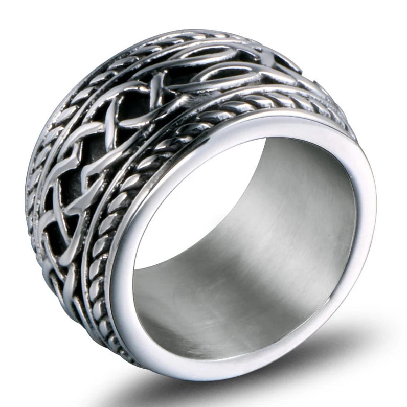 Vintage Wedding Rings For Man Women 316l Stainless Steel Male Ring Finger Jewelry Charm Party Birthday Gift Waterproof