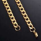 Flat Curb Chain Necklace 9.5mm — Stainless Steel