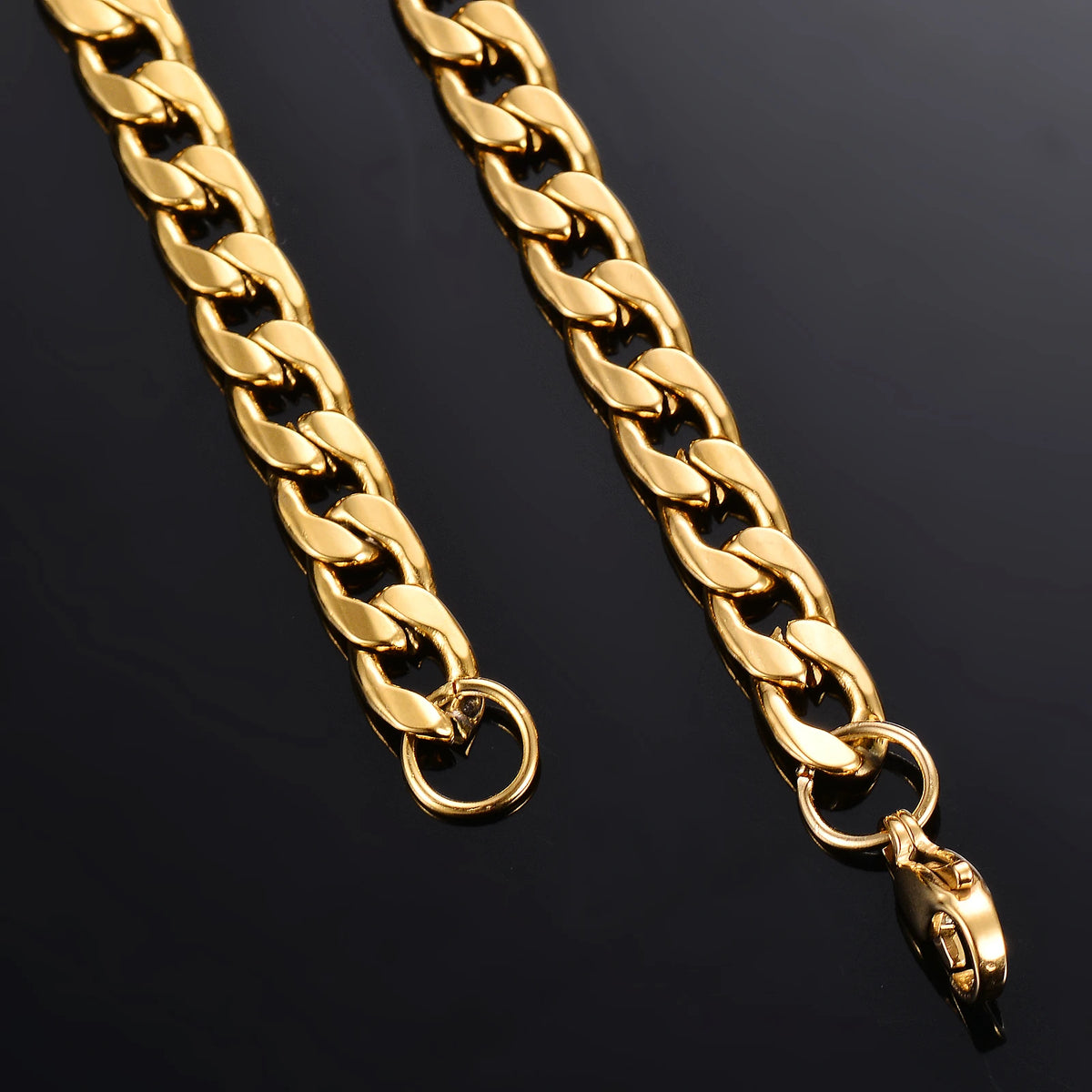Flat Curb Chain Necklace 9.5mm — Stainless Steel
