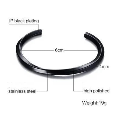 Silver Mobius Cuff Bangle Bracelet — Stainless Steel