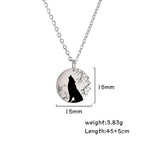 Wolf Moon Pendant Necklace — Silver