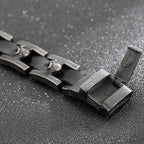 Ghost Skull Head Shaped Men's Leather Bracelets With Belt Buckle Stainless Steel On Hand Bands For Men Male Wristbands
