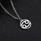 Cazador Zodiac Pendant Necklace for Women 12 Constellation Aries Pisces Gemini Chocher Stainless Steel Jewelry Gold Color Gifts