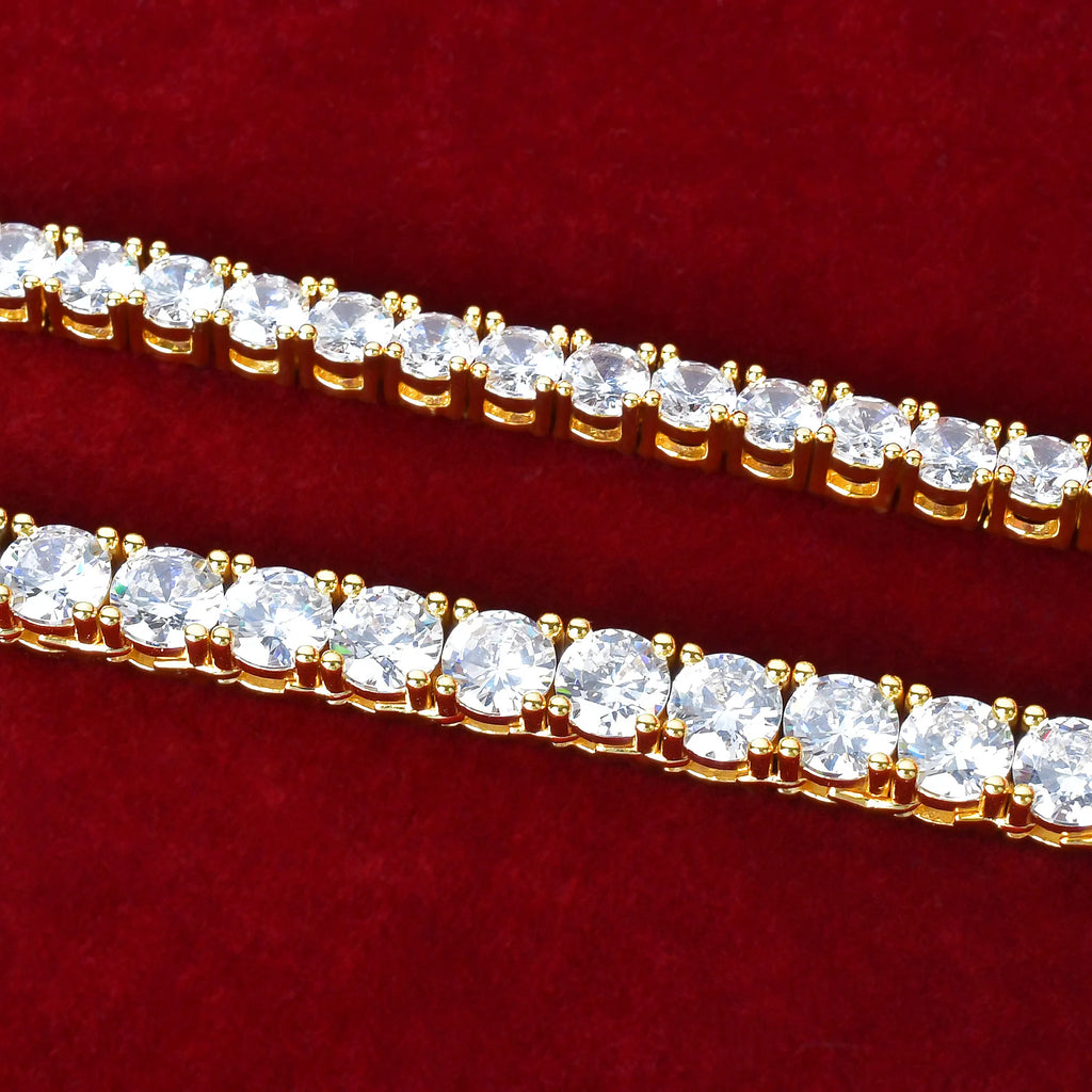 Aokaishen Tennis Chain Men Necklace Real Gold Plated Hip Hop Rock Street Jewelry Iced Out Charms Free Shipping Items