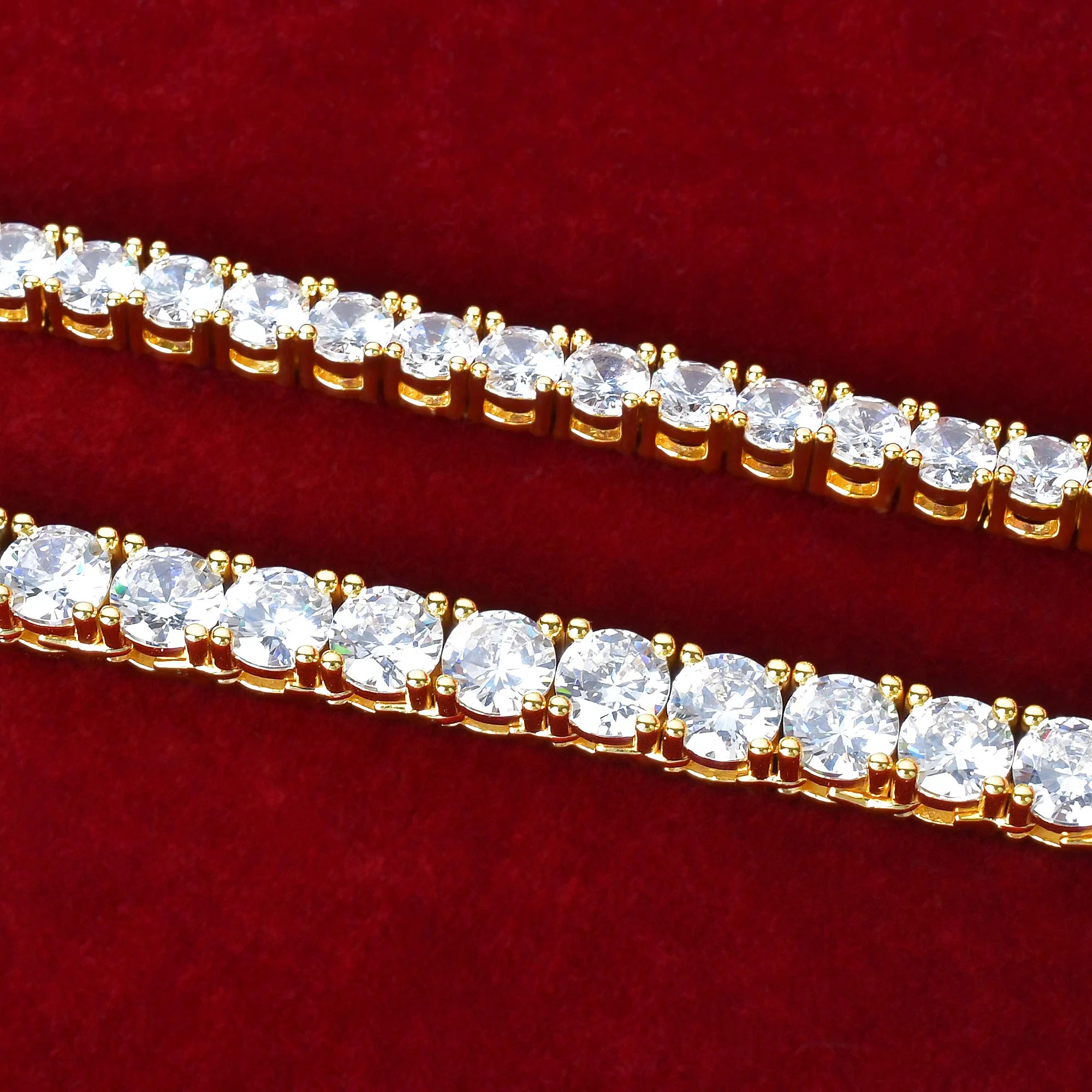 Aokaishen Tennis Chain Men Necklace Real Gold Plated Hip Hop Rock Street Jewelry Iced Out Charms Free Shipping Items