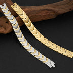16MM Gold Color Stainless Steel Men's Magnetic Therapy Bracelets For Arthritis Pain Relief and Carpal Tunnel Bracelet