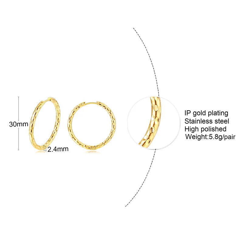 Minimal Huggie Hoop Earrings — Stainless Steel