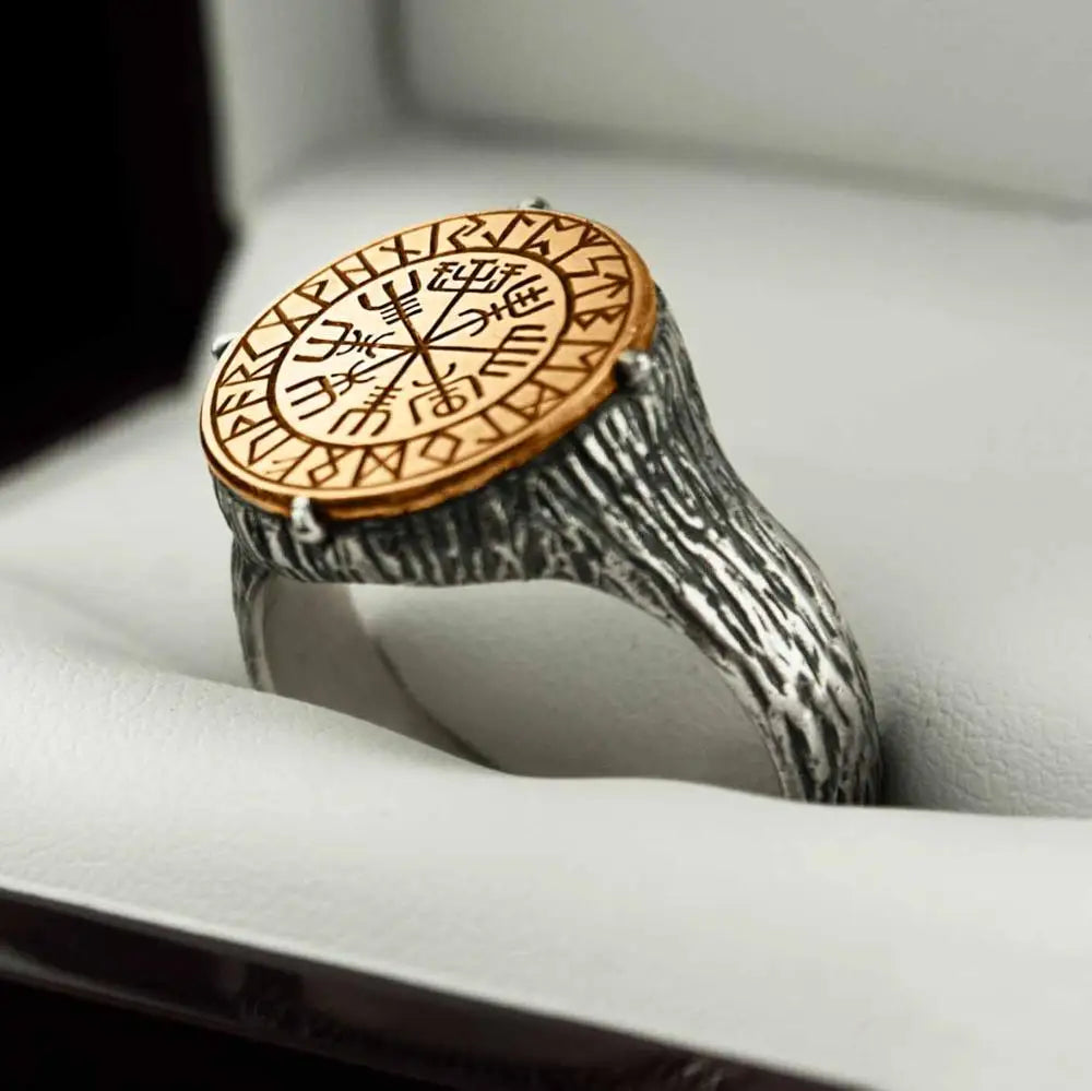 Viking Compass Ring — Two-Tone
