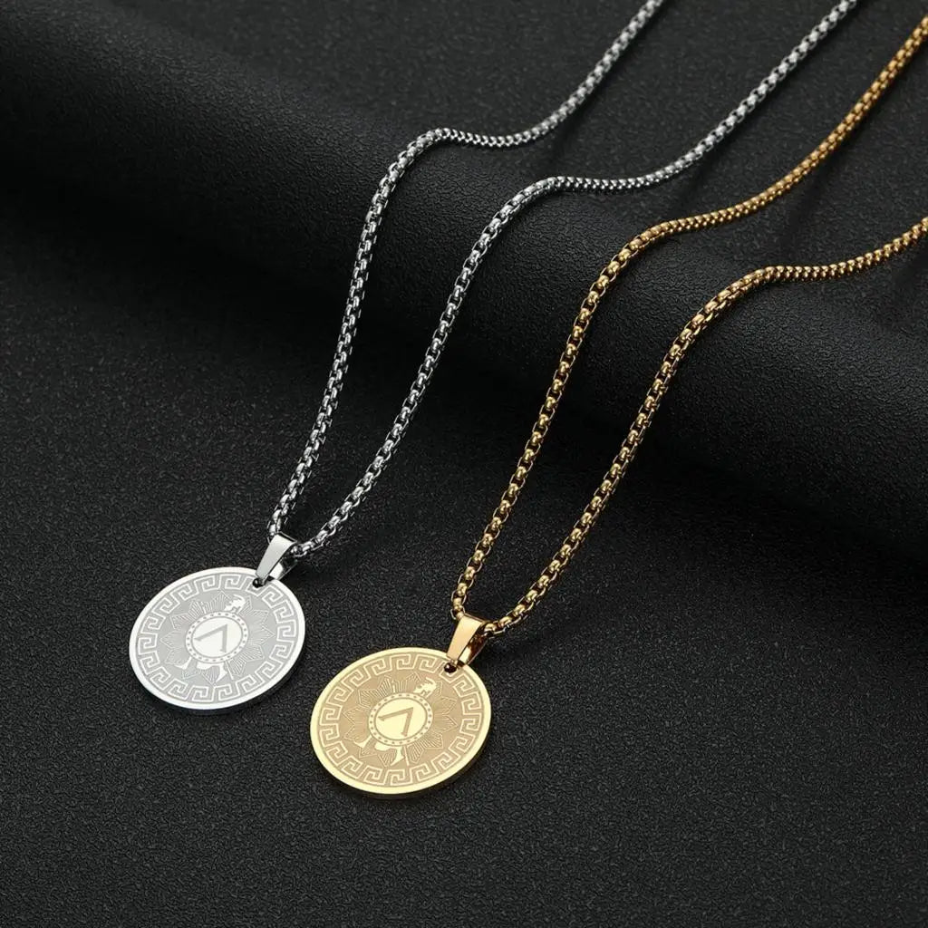 Spartan Warrior Stainless Steel Pendant Necklace