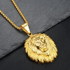Iced Out Long Hair Lion Head Pendant