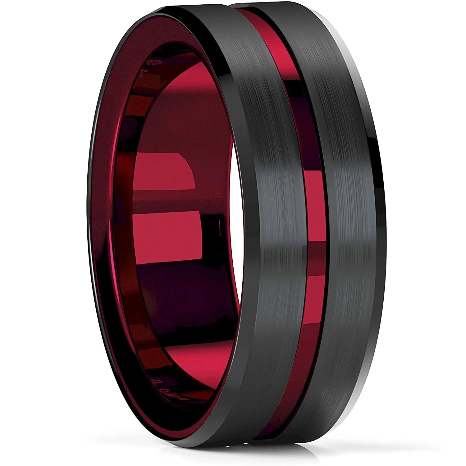 Fashion Black Stainless Steel Rings for Men With Guitar String Inlay Guitarist Ring For Musician Wedding Jewelry Drop