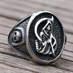 Gothic Death Scythe Skull Signet Ring — Stainless Steel