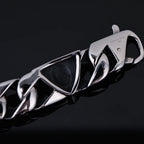 Punk Rock Gothic Men's Bracelets Skull Head Cuban Chain Bracelet For Men Big Size 23CM 9" Stainless Steel Hand Jewelry