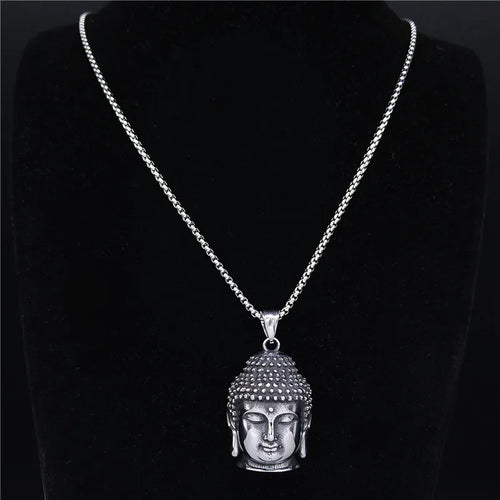 Buddhist Stainless Steel Pendant Necklace