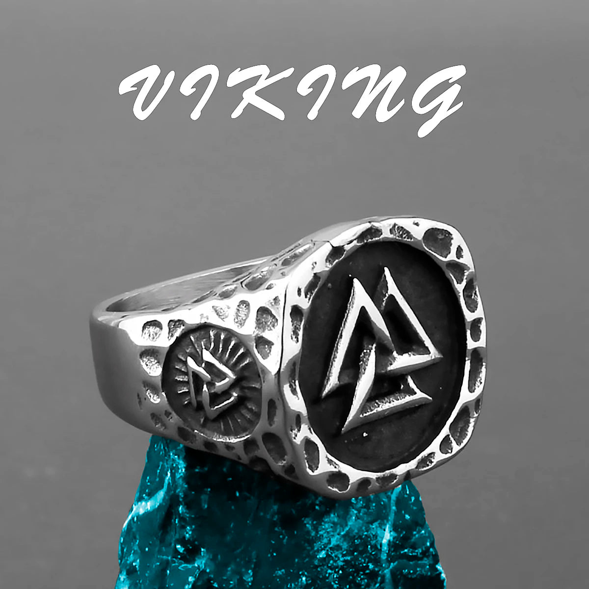 Nordic Viking Stainless Steel Ring Anchor Compass Tree of Life Viking Rune Wolf Men and Women Ring Jewelry Factory