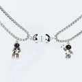 2PC Astronauts Magnet Attraction Pendant Couple Necklace Friendship Jewelry Creative Cool Chain Necklaces for Women Men Gifts