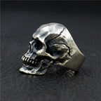 BOCAI New Real s925 Pure Silver Jewelry Accessories Handmade Retro Personality Domineering Punk Tough Guy Big Skull Man Ring