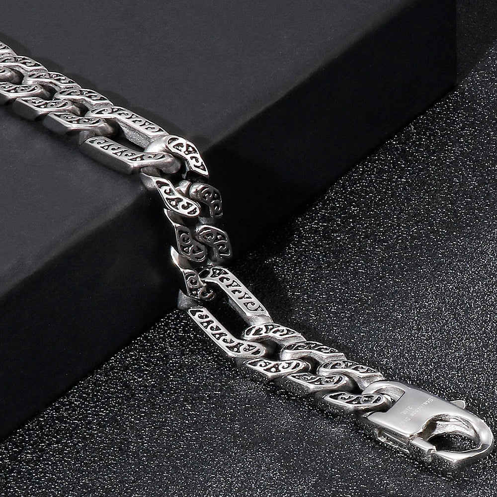10MM Wide 316L Stainless Steel Chain Necklace For Man Male Chokers Length Adjustable Fashion Men's Viking Jewellery