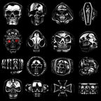 Skeleton Punk Men's Ring Rock Motorcycle Stainless Steel Ring Titanium Steel Casting Creative Gift