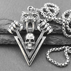 Tiger Tooth Skull Pendant Necklace — Stainless Steel