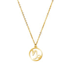 Cazador Zodiac Pendant Necklace for Women 12 Constellation Aries Pisces Gemini Chocher Stainless Steel Jewelry Gold Color Gifts