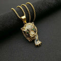 Tiger Crystal Pendant Necklace — Stainless Steel