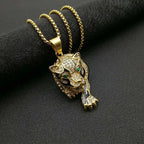 Tiger Crystal Pendant Necklace — Stainless Steel