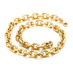Kalen Gold/Silver Color O-Chain Geometric Stitching Necklace Men's Stainless Steel Jewelry Wholesale