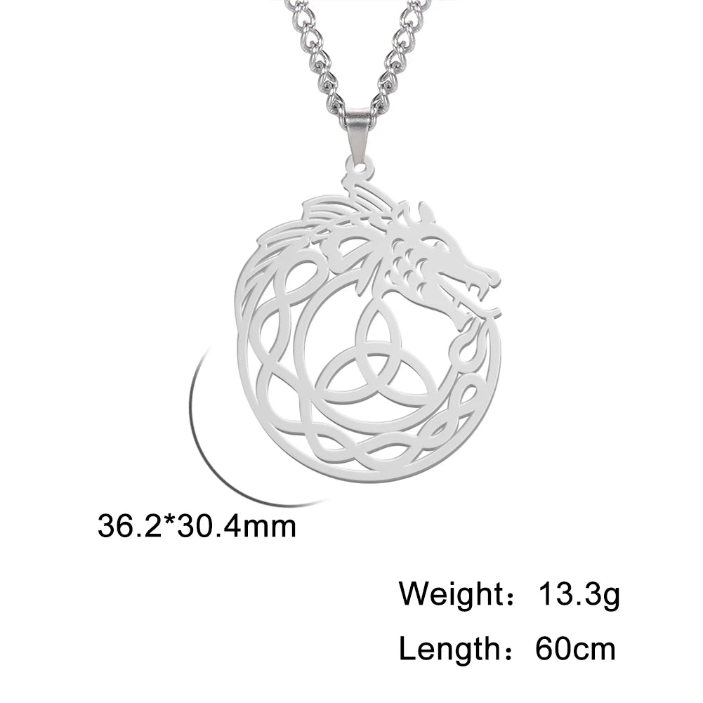 My shape Wolf Necklace for Men Women Stainless Steel Necklaces Men's chain Fashion Animal Male Necklace Punk Jewelry