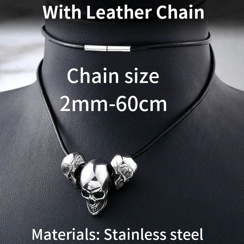 Unique Skull Pendant Necklace — Stainless Steel