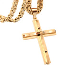 Crucifix Byzantine Chain Necklace — Stainless Steel