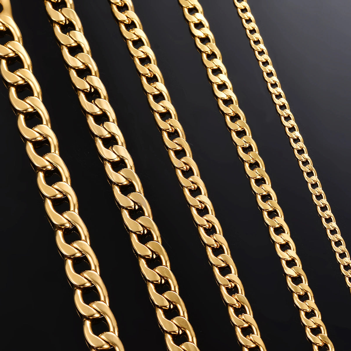 Flat Curb Chain Necklace 9.5mm — Stainless Steel