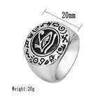 Ancient Egyptian Eye of Horus Signet Ring — Stainless Steel