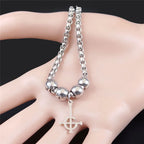 Band Beaded Bracelet — Stainless Steel