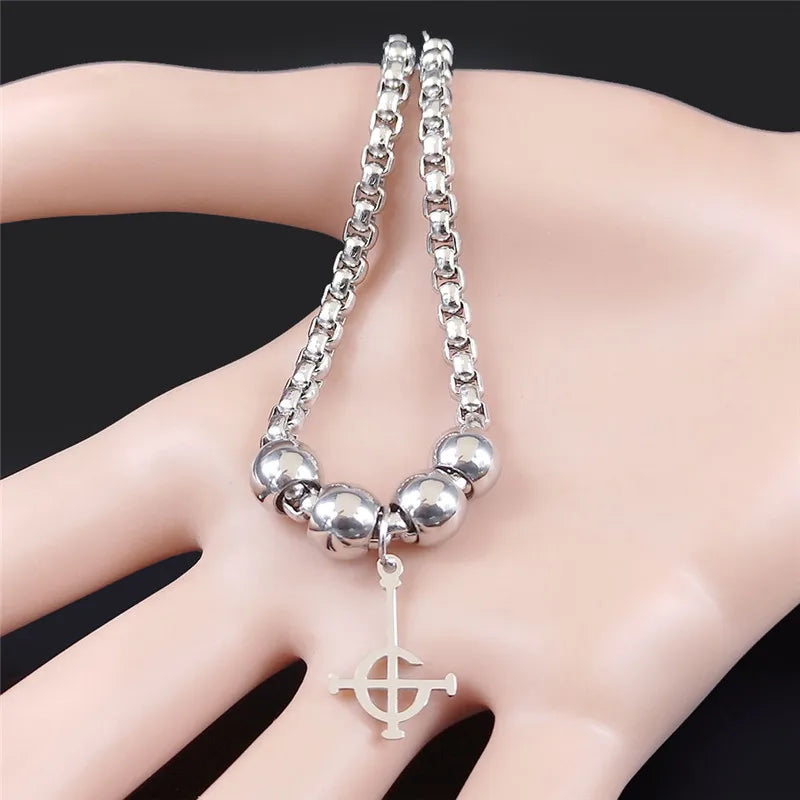 Band Beaded Bracelet — Stainless Steel