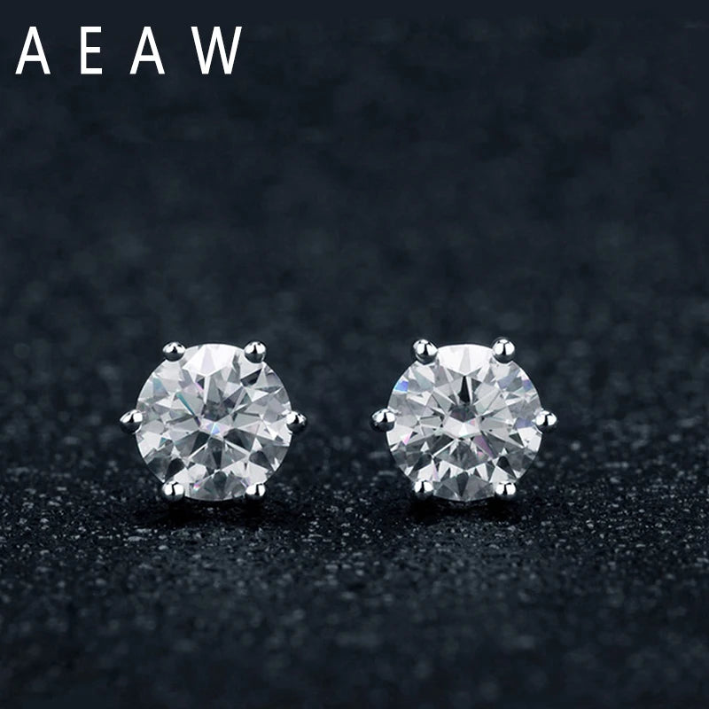 Round Martini Prong Setting Stud Earrings — Daily Wear, Two-Tone