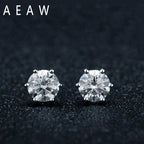 Round Martini Prong Setting Stud Earrings — Daily Wear, Two-Tone