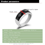 Retro 925 Sterling Silver Ring Unisex Fashion Black Agate Stone Ring Atmopheric Jewelry for Boyfriend Gifts