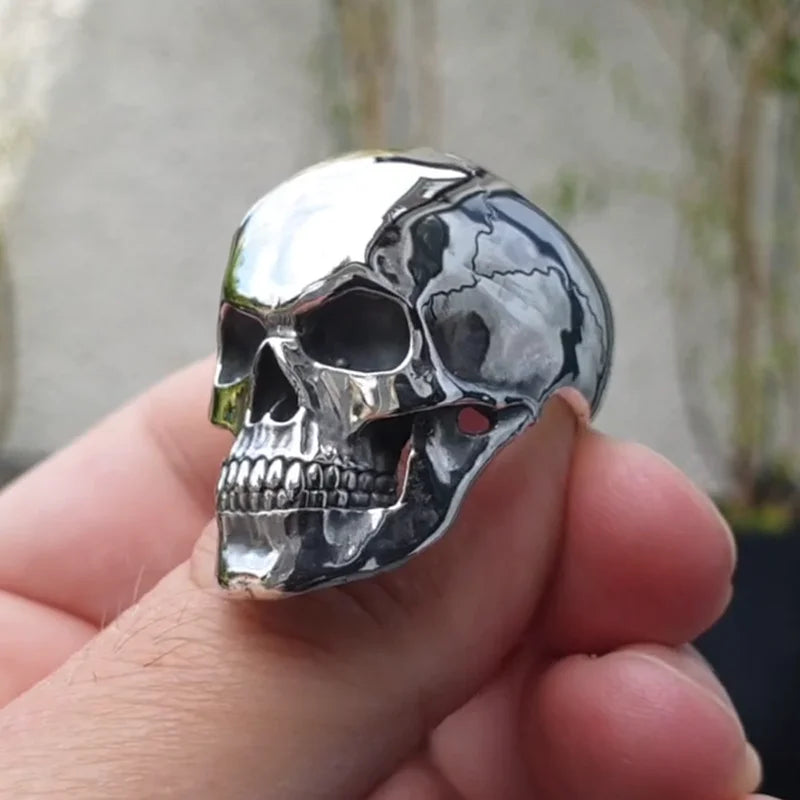 Hip-Hop Men's Biker Rings Ghost Head Skull Rings for Men Gothic Punk Metal Rock Biker Jewelry Accessories
