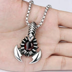 Scorpion Inlaid Crystal Pendant Necklace
