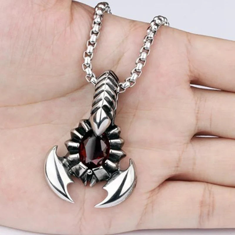 Scorpion Inlaid Crystal Pendant Necklace