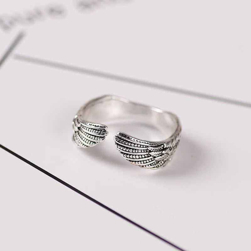 NEW Charm Women Wings Rings Metal Silver Color Romantic Girl Gift Pterodactyl Ring for Party Ladies Fashion Men Jewelry