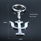 Greek Letter Silver Keychain — Stainless Steel