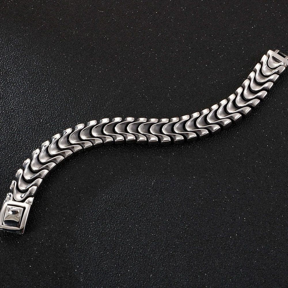 Punk Rocker Skull Bracelet For Men Cool Stainless Steel Men's Chain Bracelets Accessories Gothic Biker Jewelry Male