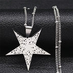 Statement Chain Pendant Necklace — Stainless Steel