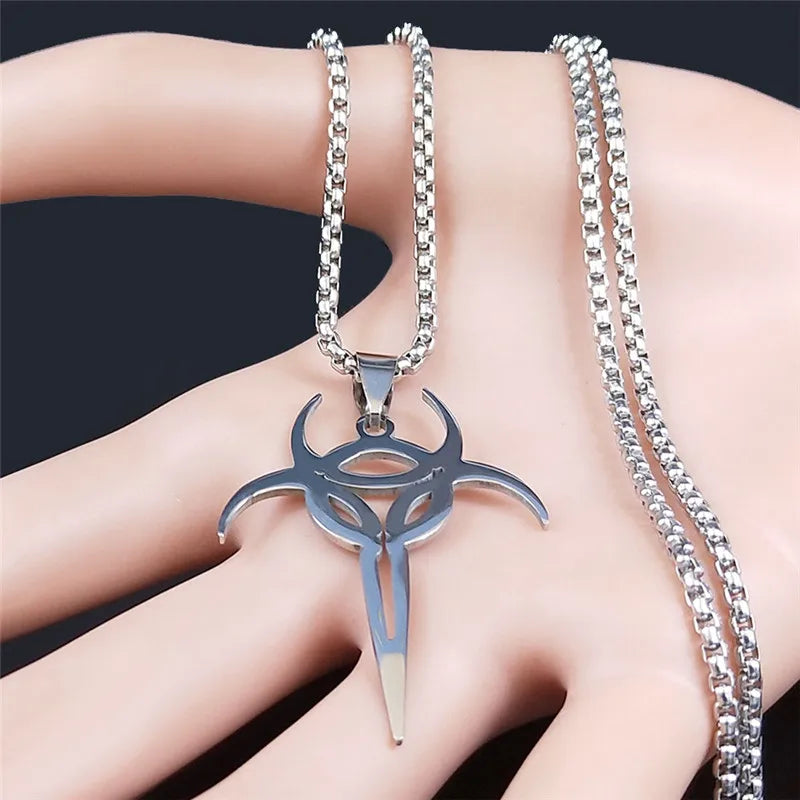 Silver Chain Psyclon Nine Long Cadenas Acero Inoxidab