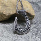 Viking Anchor Hook Pendant — Stainless Steel